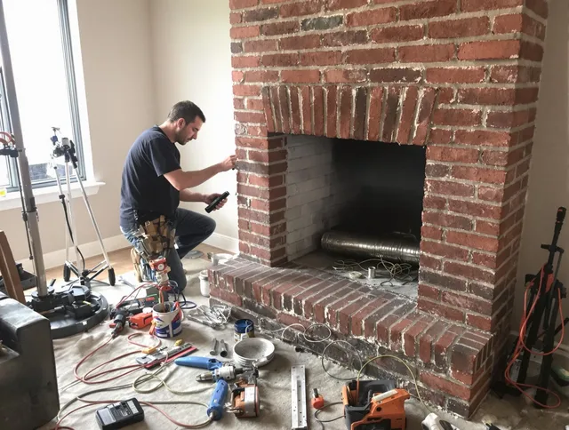 Seven Hills Chimney Sweep specialist finalizing chimney liner service in Seven Hills, OH