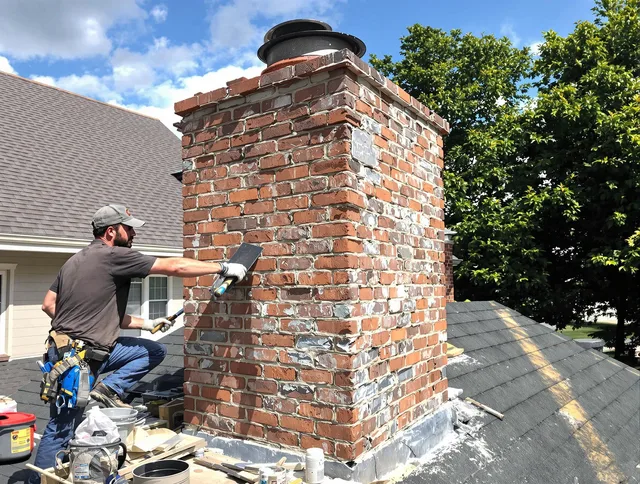 Completed chimney rebuild by Seven Hills Chimney Sweep in Seven Hills, OH
