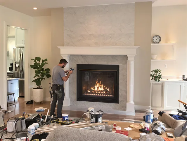 Newly installed fireplace by Seven Hills Chimney Sweep in Seven Hills, OH